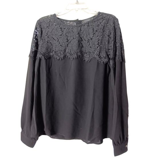 Lulus Picture This Black Long Sleeve Lace Top Size Large - Picture 2 of 4